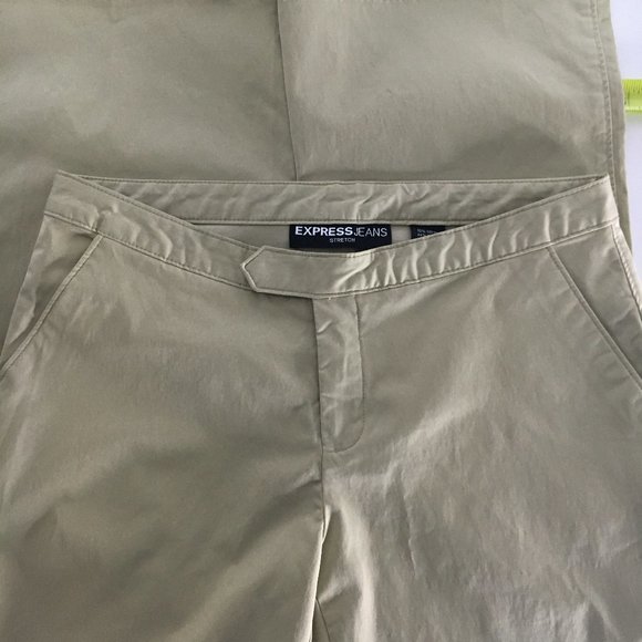 EXPRESS JEANS Stretch Khaki Chinos Pants Slacks Bootcut Midrise Size 3/4 NWT - Picture 4 of 8